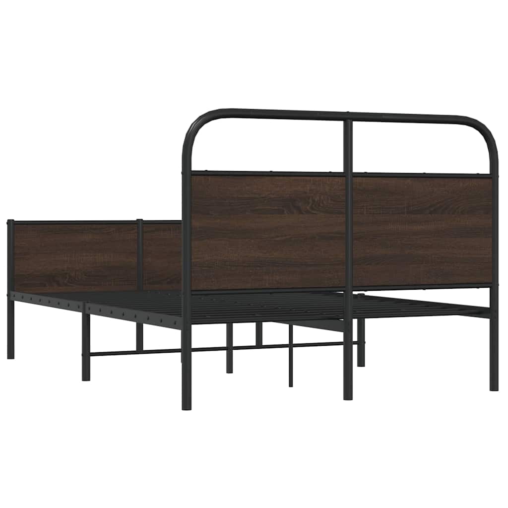 sengeramme 120x200 cm uden madras konstrueret træ brunt eg