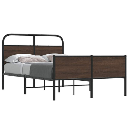 sengeramme 135x190 cm uden madras konstrueret træ brunt eg