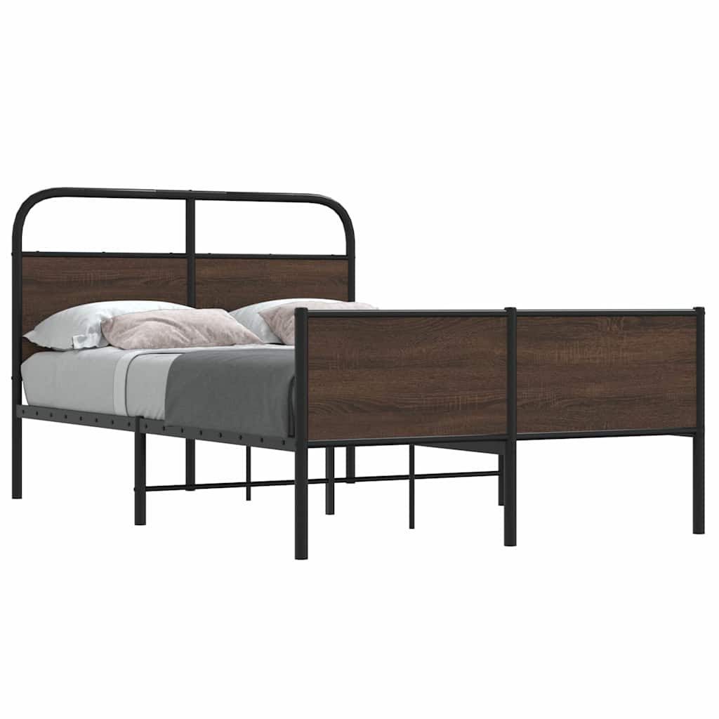 sengeramme 140x200 cm uden madras konstrueret træ brunt eg