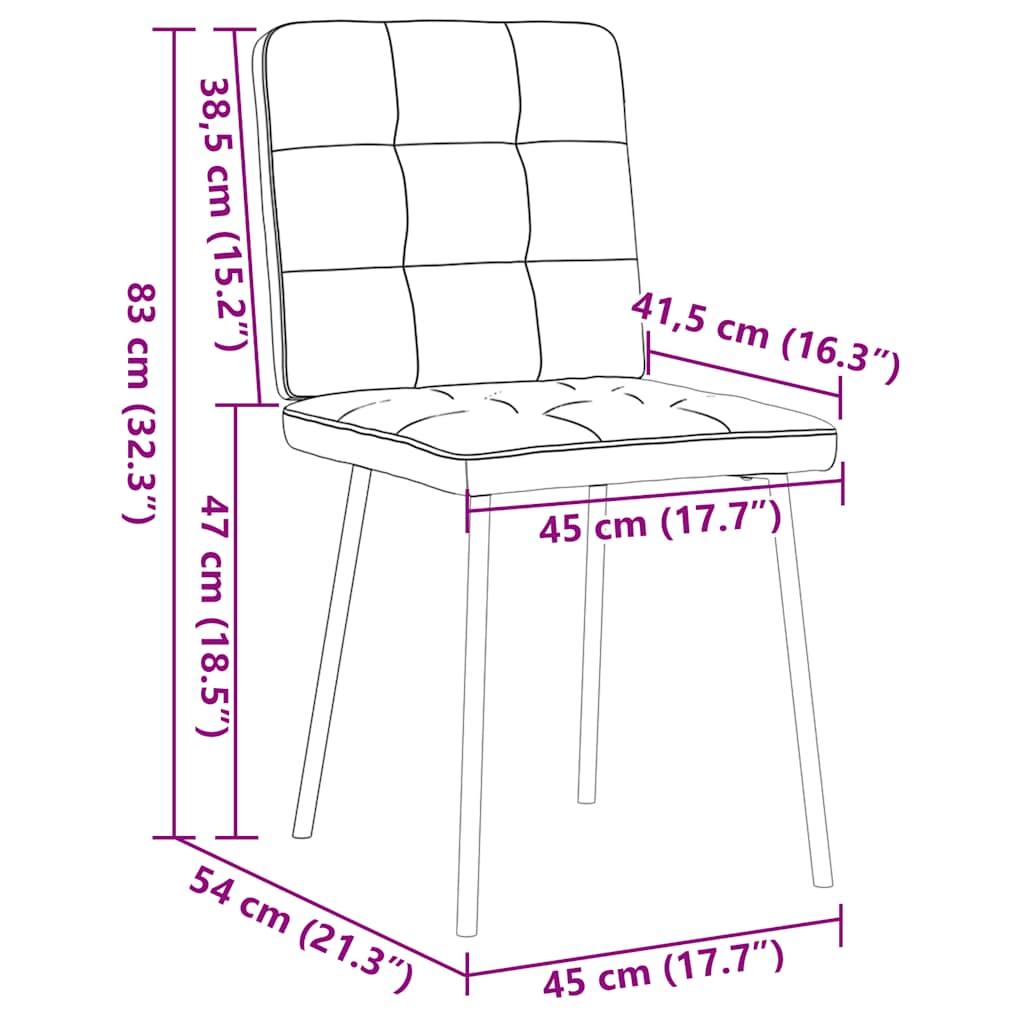 spisebordsstole 4 stk. velour mørkegrå