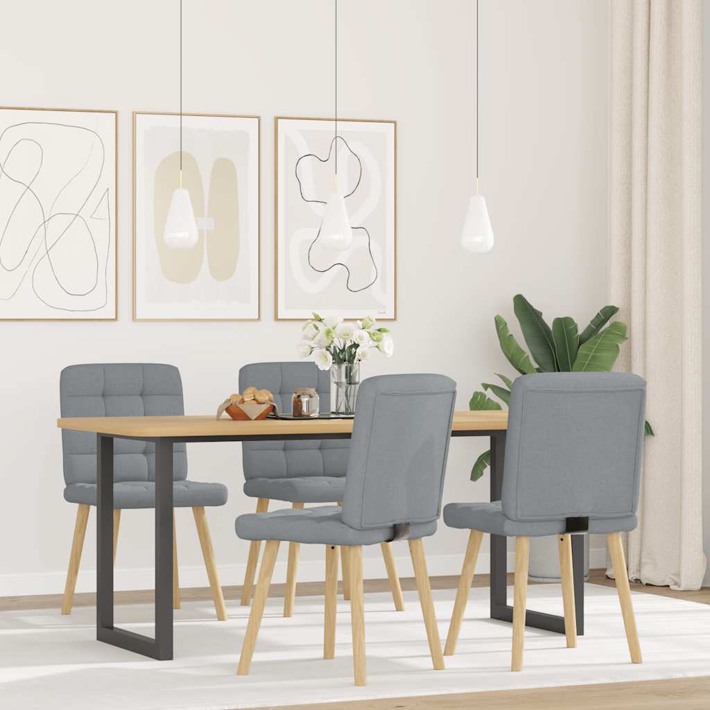 spisebordsstole 4 stk. stof lysegrå