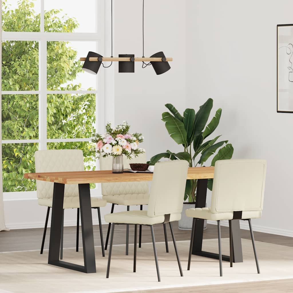 spisebordsstole 4 stk. kunstlæder cremefarvet