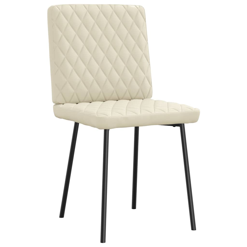 spisebordsstole 4 stk. kunstlæder cremefarvet