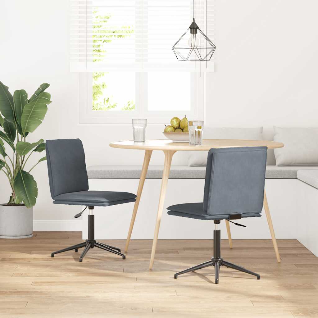 spisebordsstole 2 stk. fløjl mørkegrå