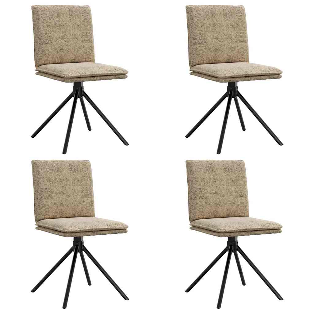 Spisebordsstole 4 stk Lysegråt imiteret ruskindslæder