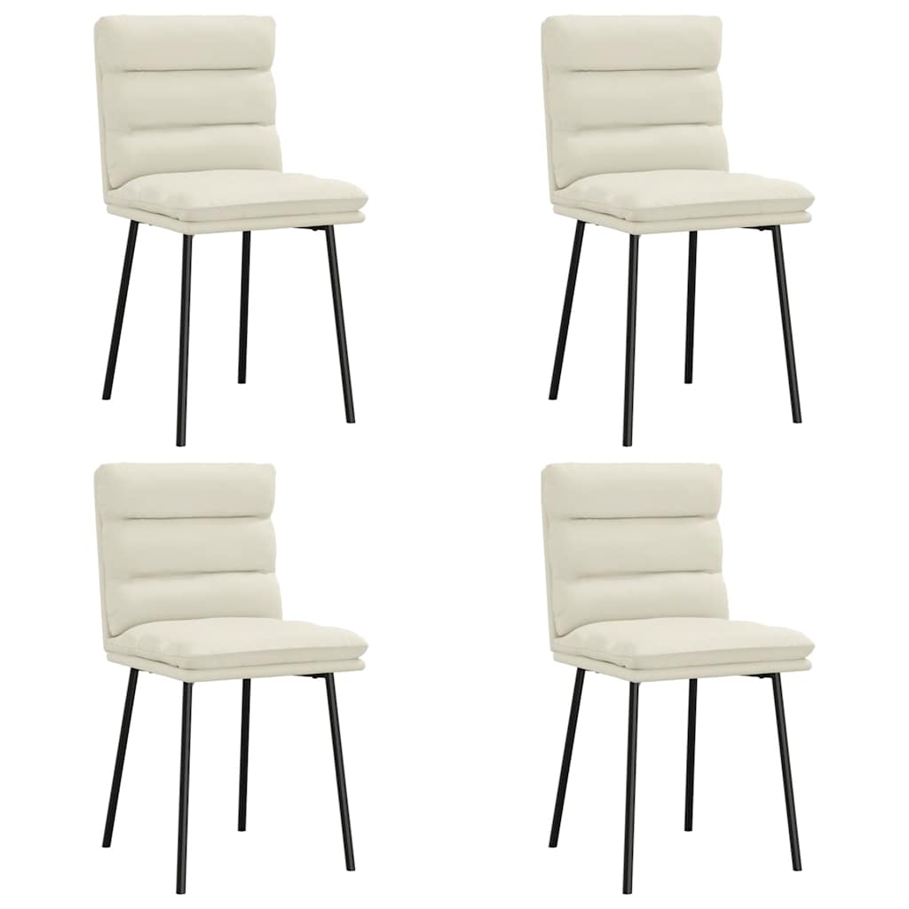spisebordsstole 4 stk. velour cremefarvet