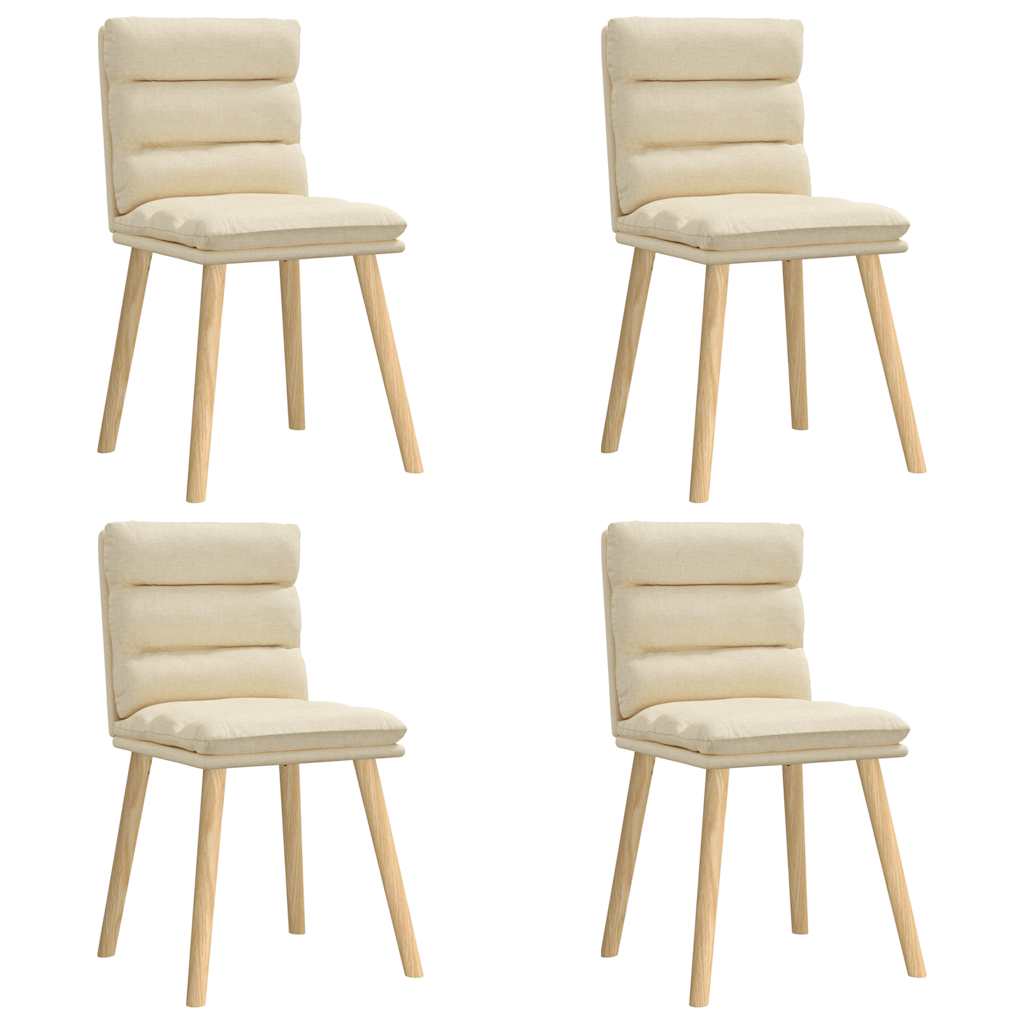spisebordsstole 4 stk. stof cremefarvet