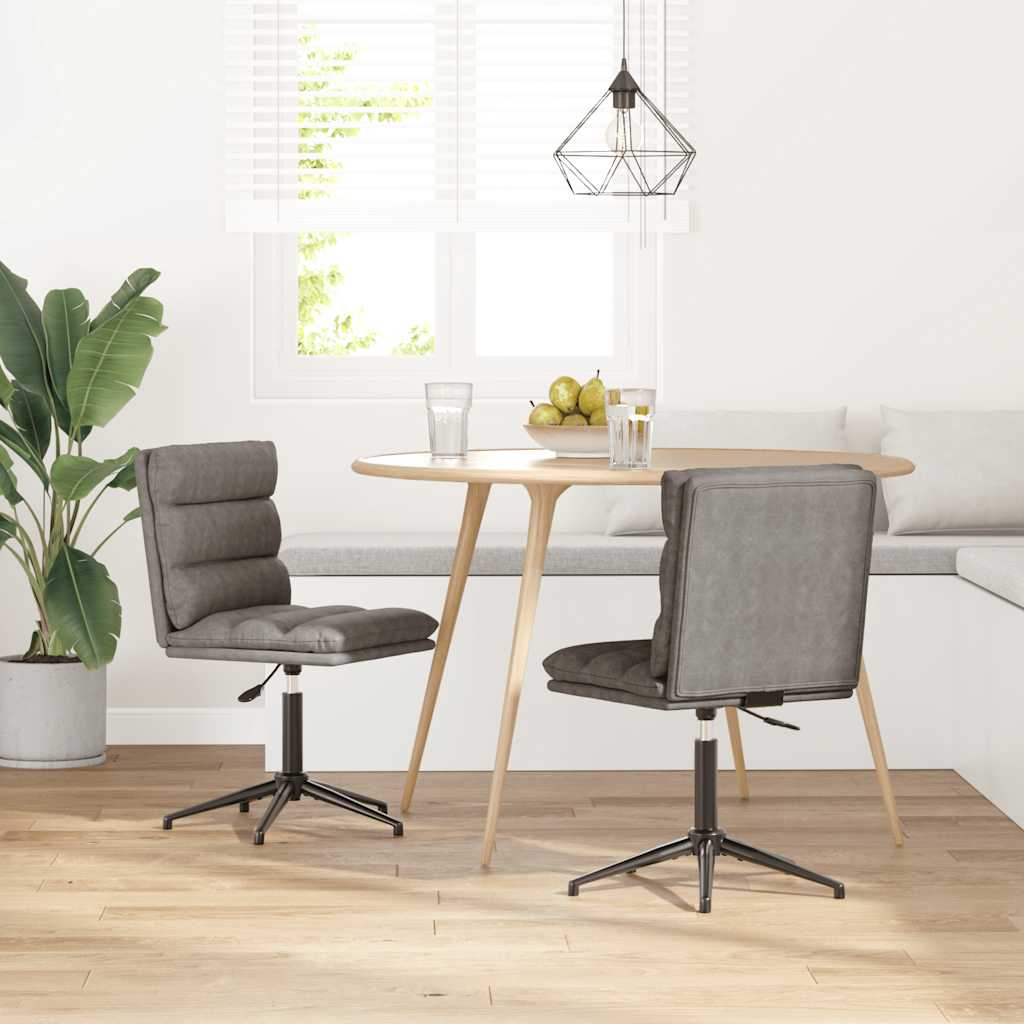 spisebordsstole 2 stk. kunstlæder grå