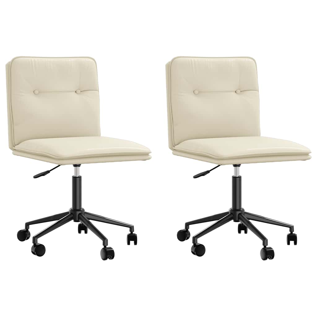 spisebordsstole 2 stk. kunstlæder cremefarvet