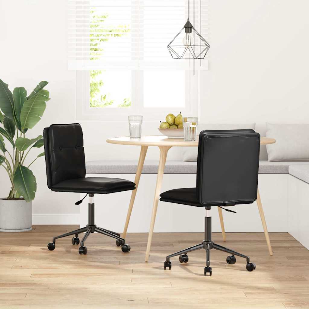 spisebordsstole 2 stk. kunstlæder sort