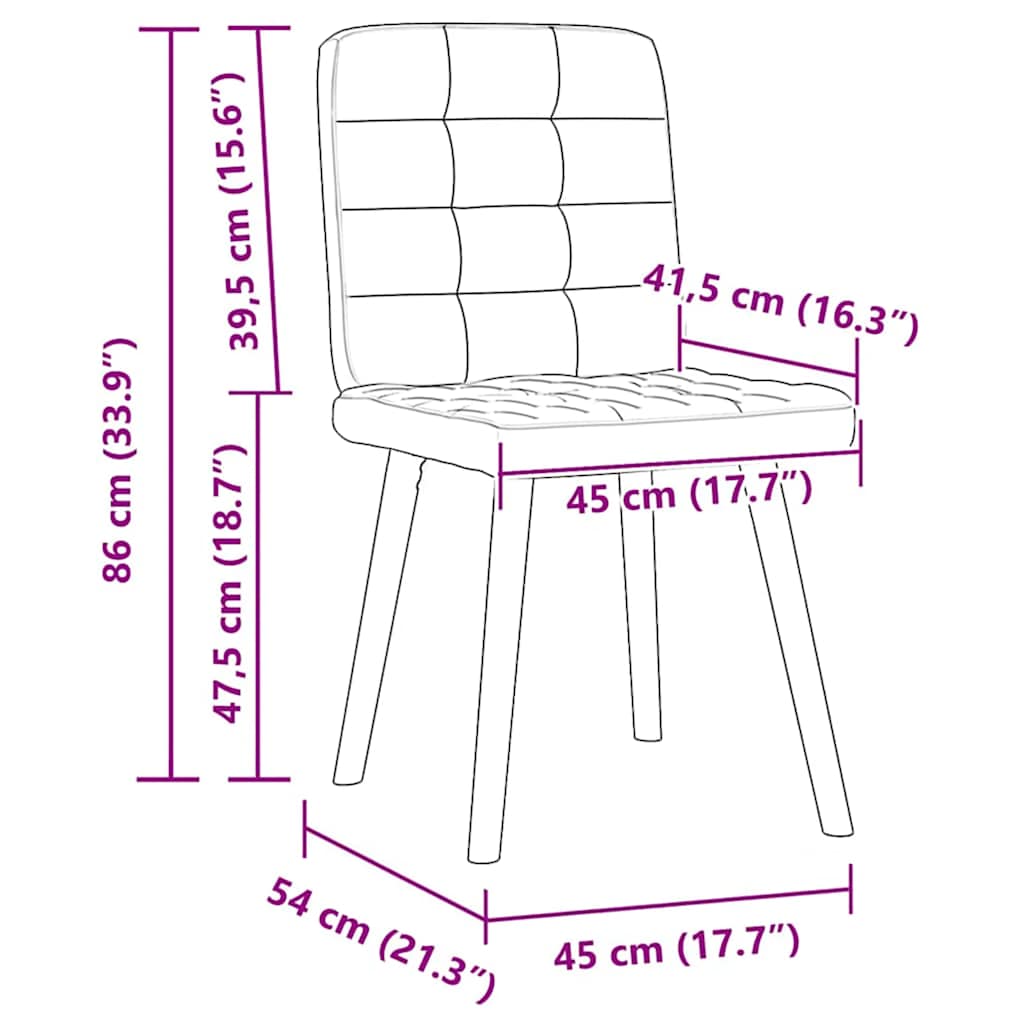 spisebordsstole 6 stk. stof lysegrå