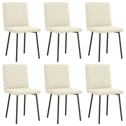 spisebordsstole 6 stk. fløjl cremefarvet