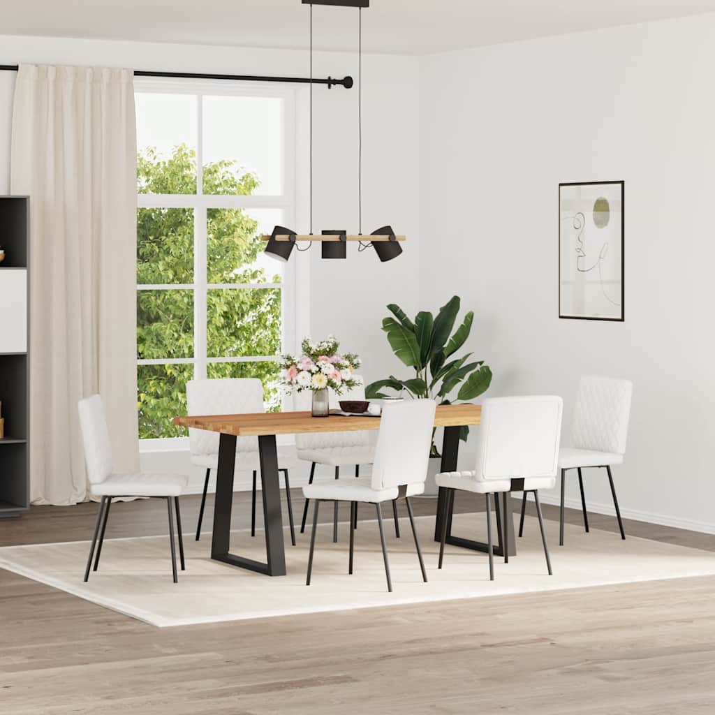 spisebordsstole 6 stk. kunstlæder hvid