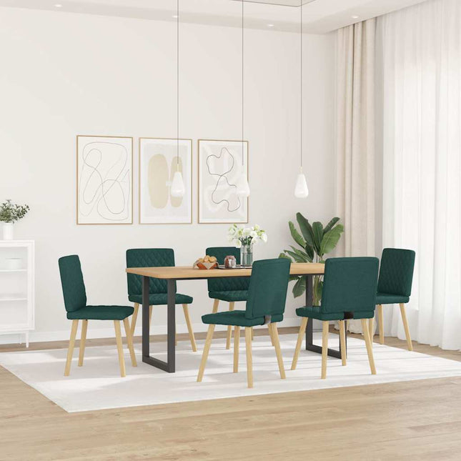 spisebordsstole 6 stk. stof mørkegrøn
