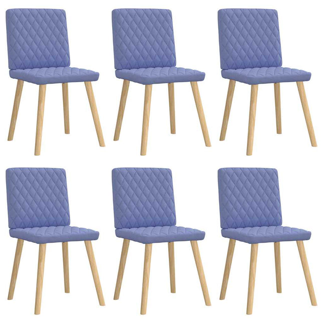 spisebordsstole 6 stk. Jeans blåt stof