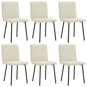 spisebordsstole 6 stk. fløjl cremefarvet