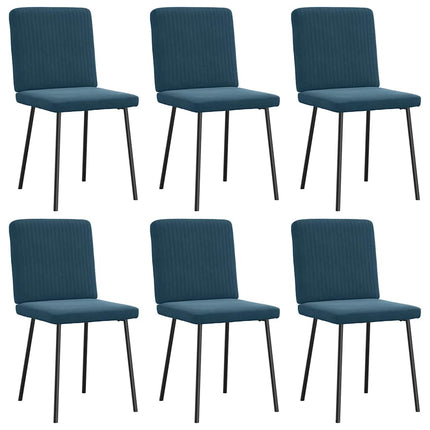 spisebordsstole 6 stk. velour blå