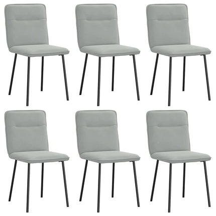 spisebordsstole 6 stk. velour lysegrå