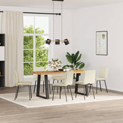 spisebordsstole 6 stk. fløjl cremefarvet