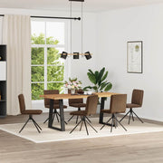spisebordsstole 6 stk. imiteret ruskind brun