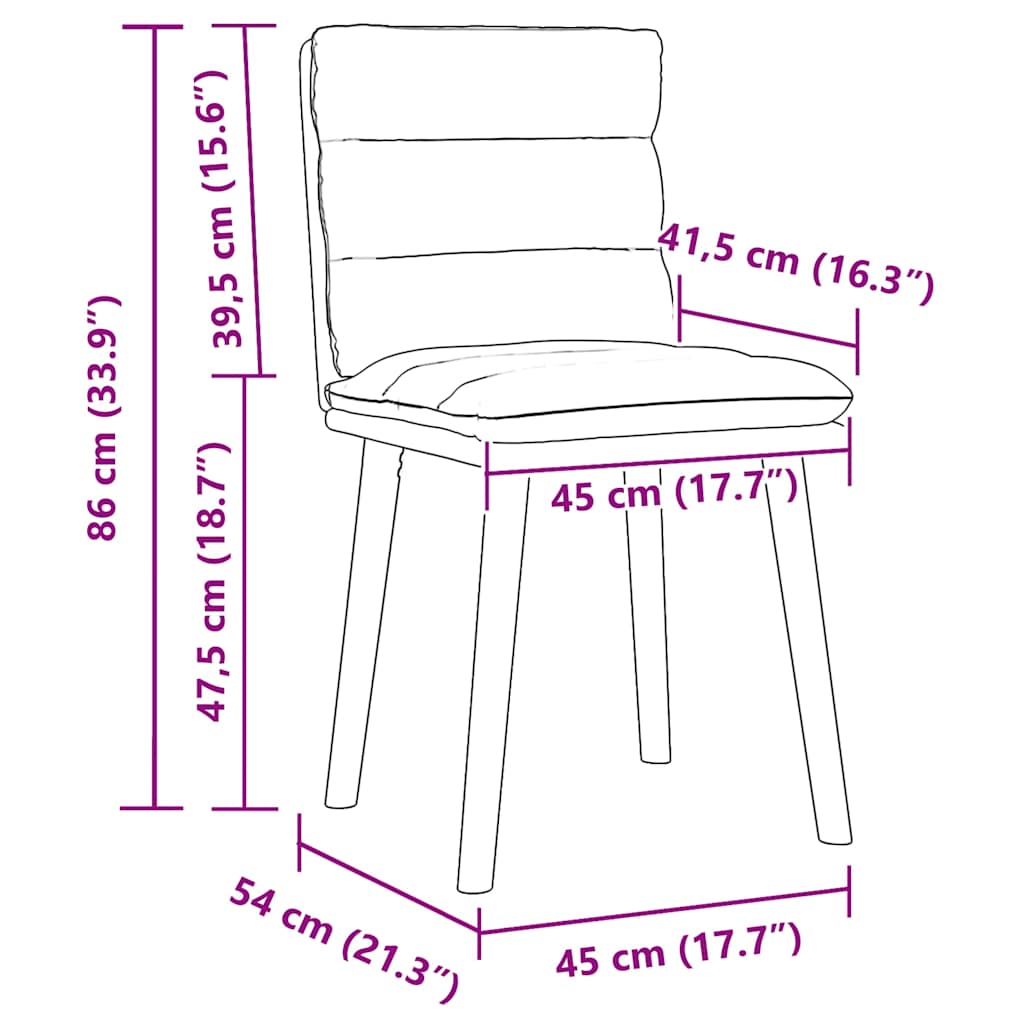 spisebordsstole 6 stk. stof gråbrun