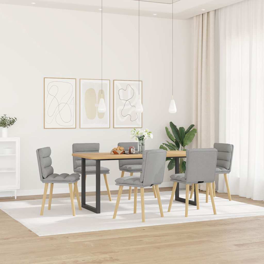 spisebordsstole 6 stk. stof sky grå