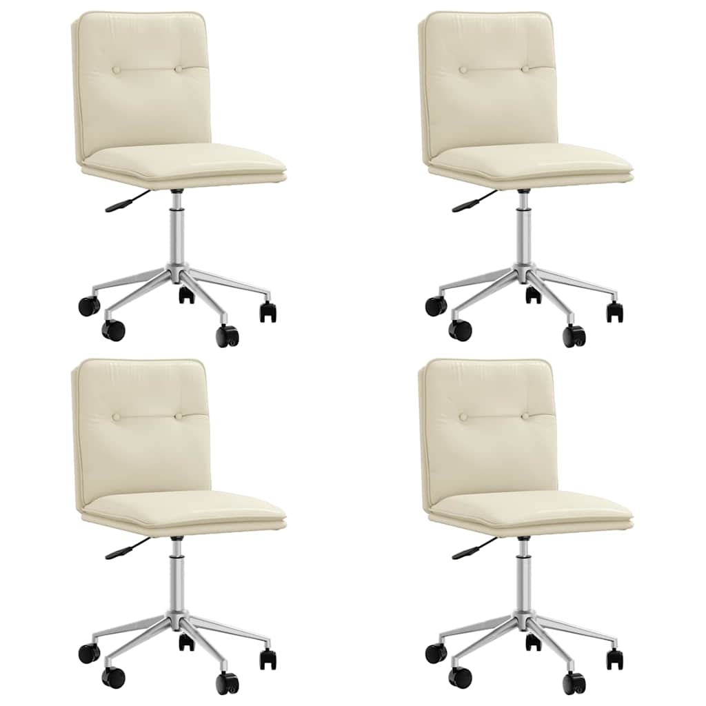 spisebordsstole 4 stk. kunstlæder cremefarvet
