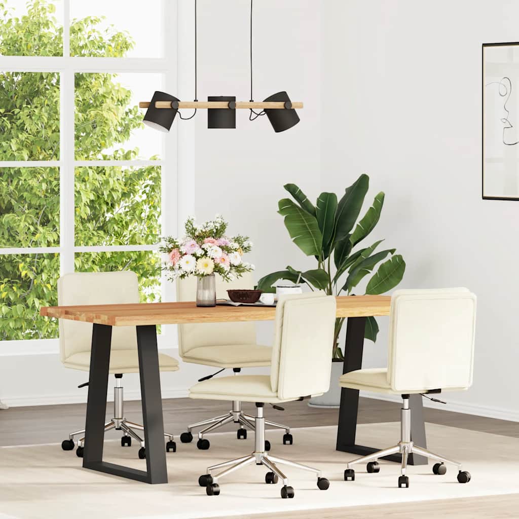 spisebordsstole 4 stk. kunstlæder cremefarvet