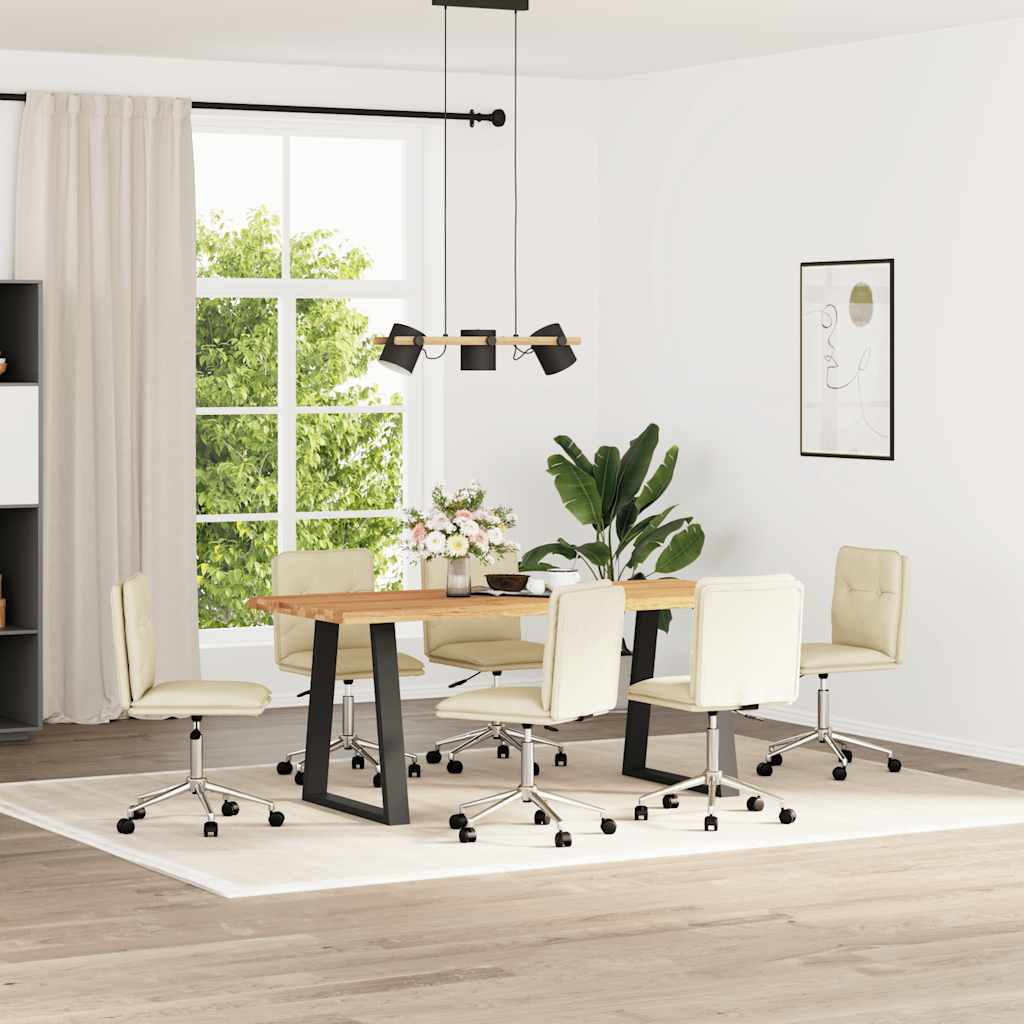 spisebordsstole 6 stk. kunstlæder cremefarvet