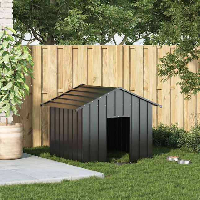 hundehus med tag 131x101x102 cm galvaniseret stål