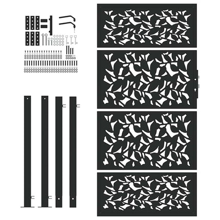 havelåge sort 100x175 cm stålbladdesign