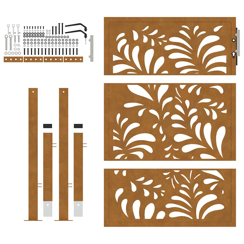 havelåge 105x130 cm vejrbestandigt stål bølgedesign