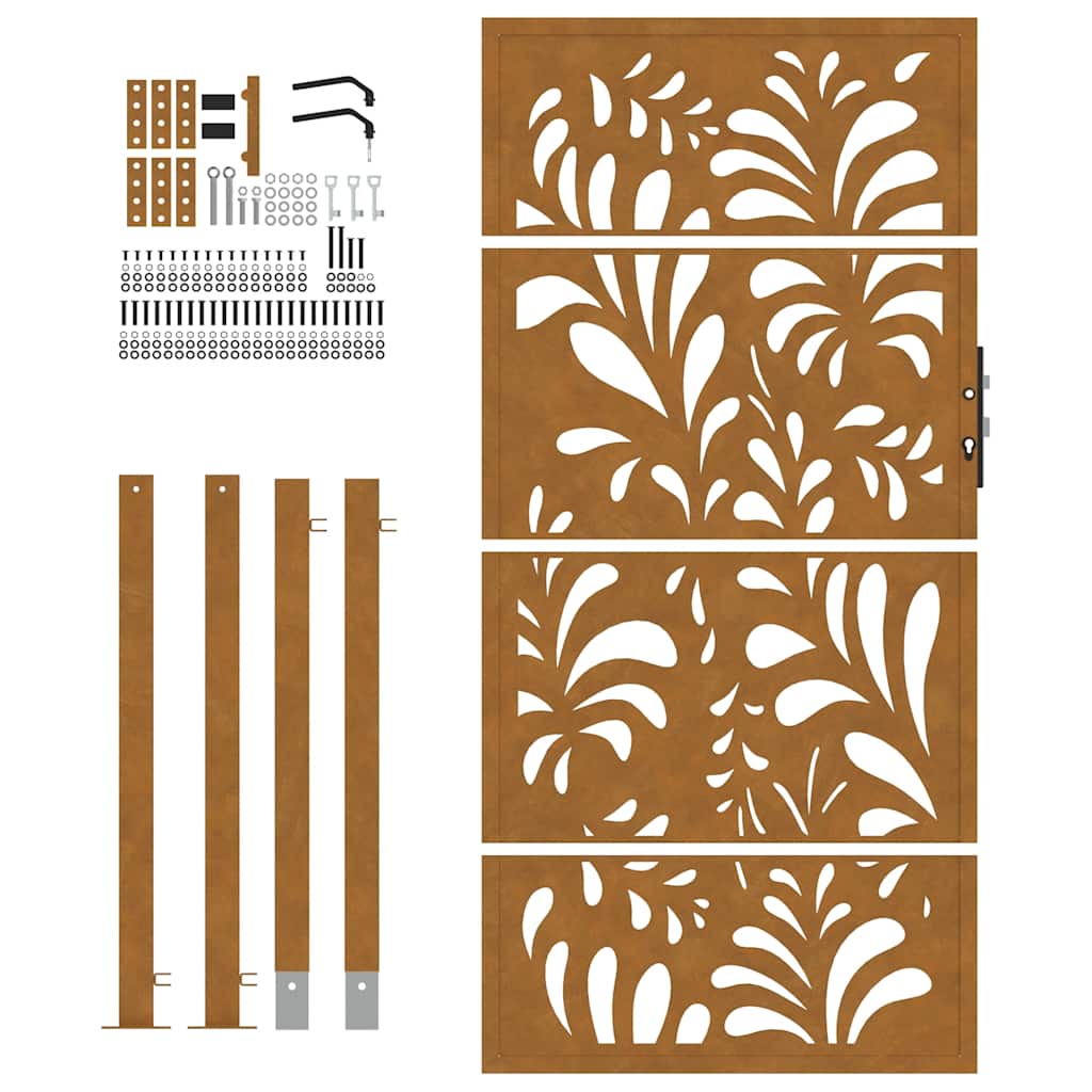 havelåge 100x200 cm vejrbestandigt stål bølgedesign