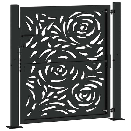 havelåge sort 100x100 cm stål flammedesign