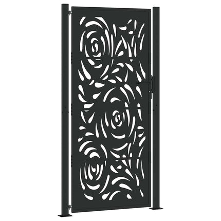 havelåge sort 100x200 cm stål flammedesign