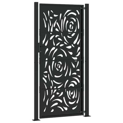 havelåge sort 100x200 cm stål flammedesign