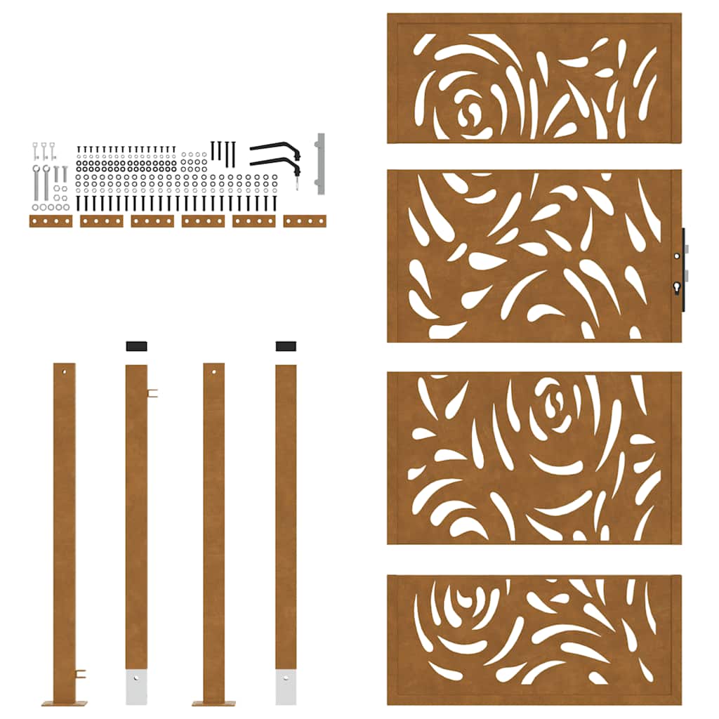 havelåge 105x180 cm vejrbestandigt stål flammedesign