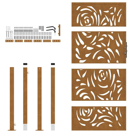 havelåge 100x200 cm vejrbestandigt stål flammedesign