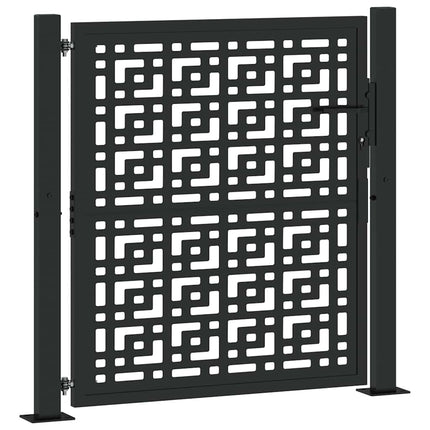 havelåge sort 100x100 cm stål krydsdesign