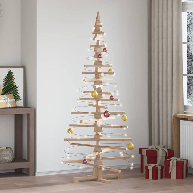 | Træ juletræ | med stativ Brun 180 cm Massivt fyrretræ