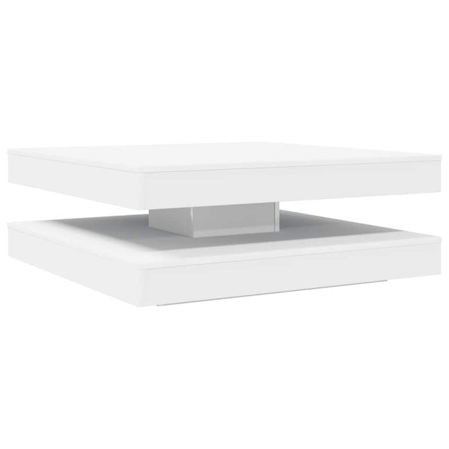 sofabord 360 grader drejeligt 90x90x34,5 cm hvid