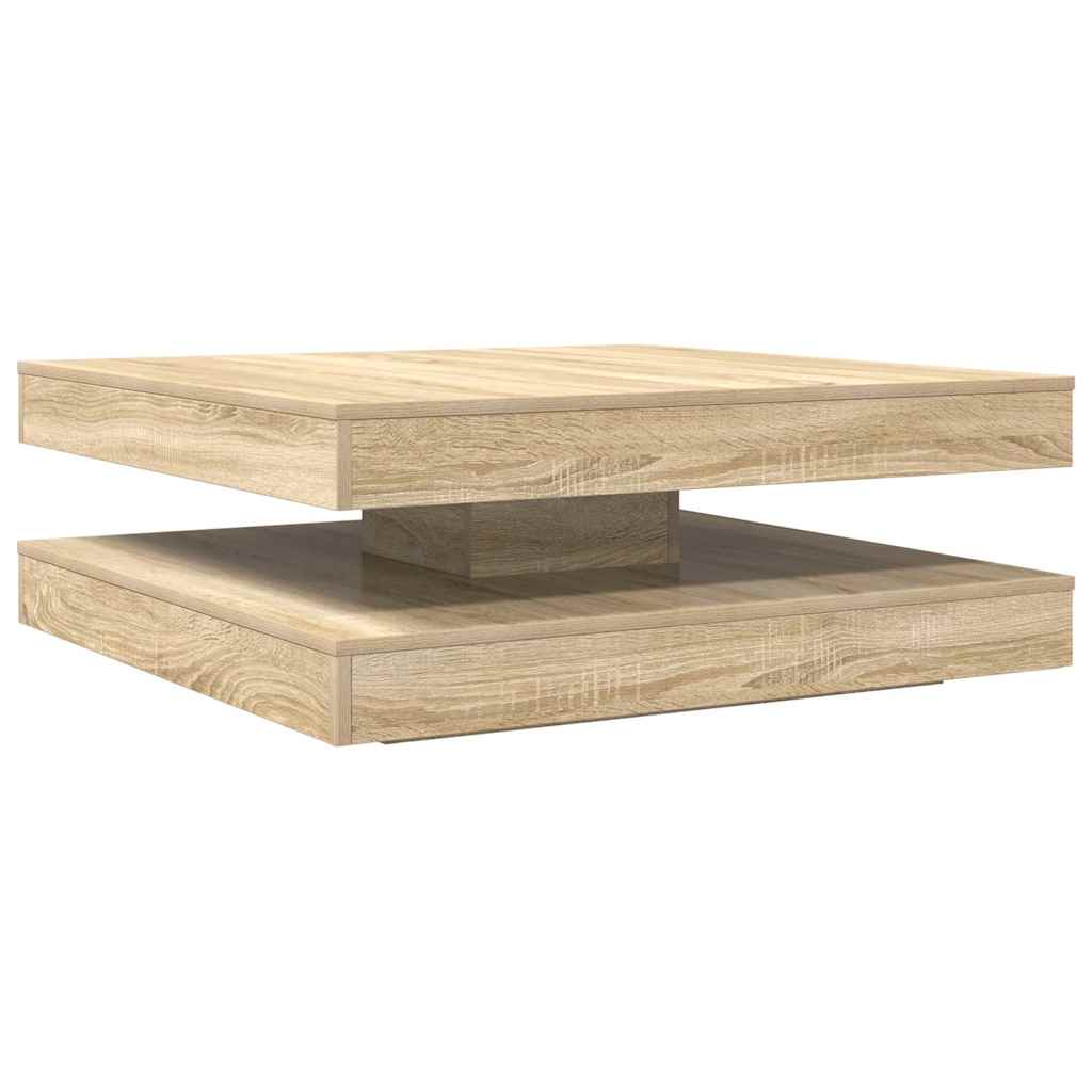 sofabord 360 grader drejeligt 90x90x34,5 cm sonoma-eg