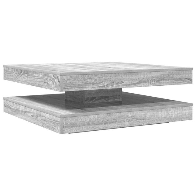 sofabord 360 grader drejeligt 90x90x34,5 cm grå sonoma-eg