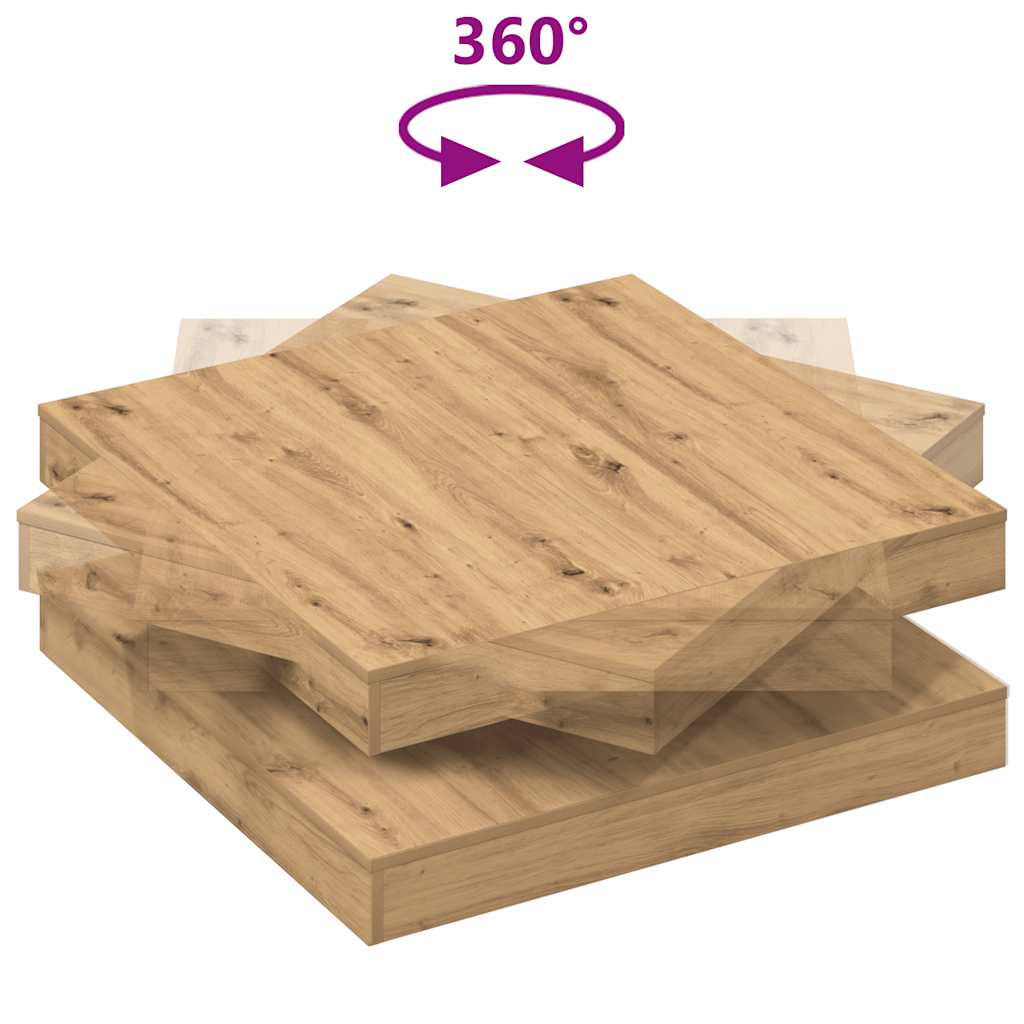 sofabord 360 grader drejeligt 90x90x34,5 cm kunsteg