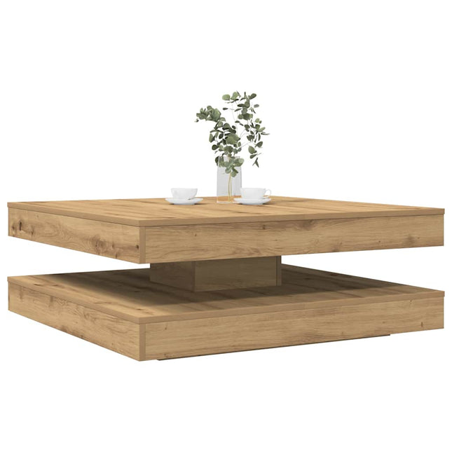 sofabord 360 grader drejeligt 90x90x34,5 cm kunsteg