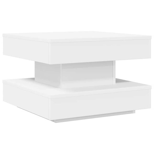 sofabord 360 grader drejeligt 50x50x34,5 cm hvid