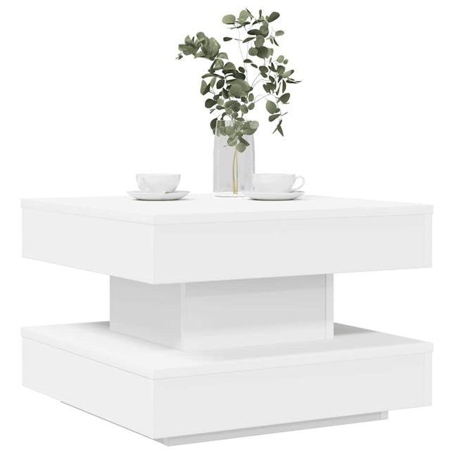 sofabord 360 grader drejeligt 50x50x34,5 cm hvid