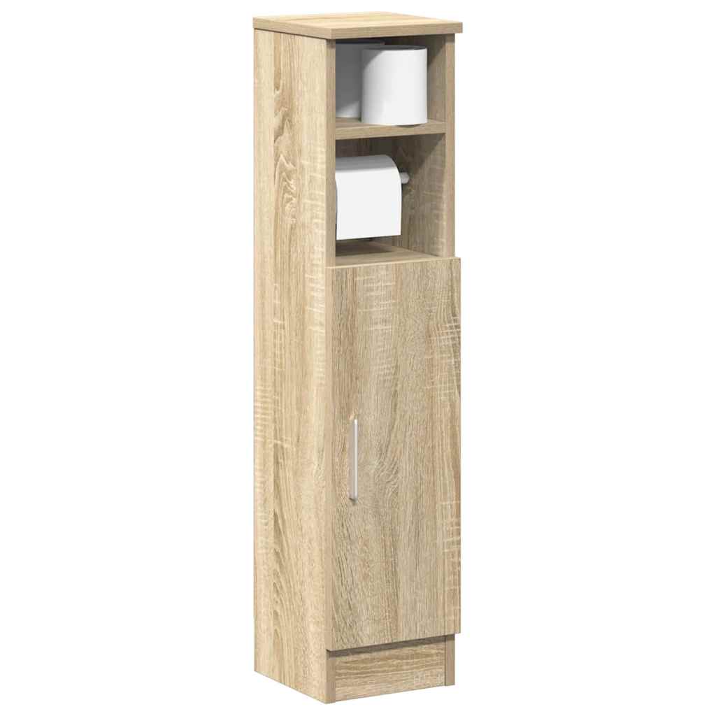 Badeværelsesskab med rulleholder 20,5 x 22 x 90 cm i sonoma-eg