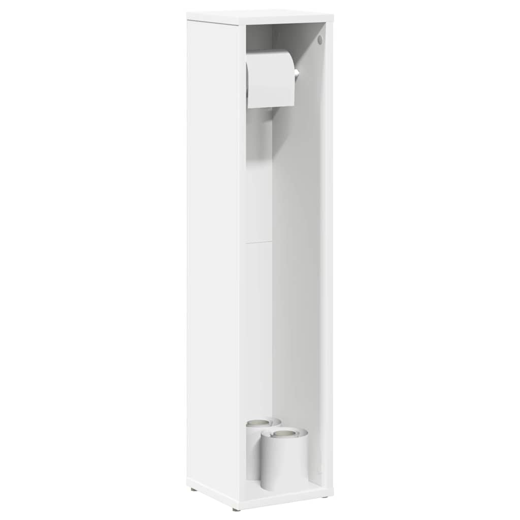 Badeværelsesskab med rulleholder - 20,5 × 20 × 90 cm, hvid