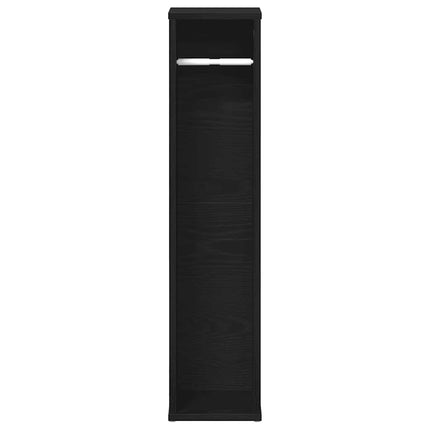 badeværelsesskab med rulleholder 20,5x20x90 cm sort